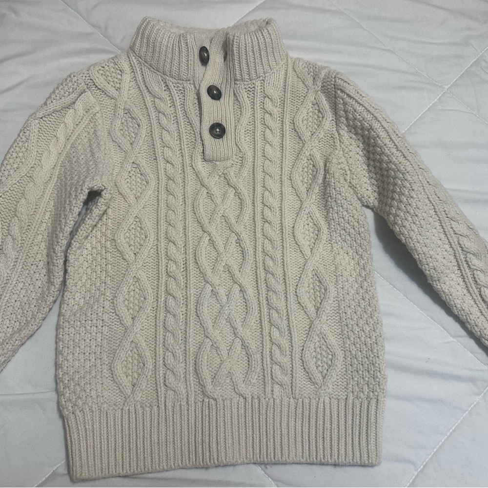 GAP Cream Cable Knit Kids Sweater